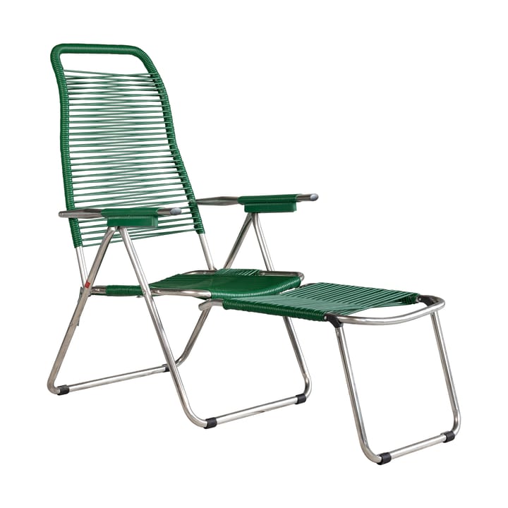 Silla para tomar el sol con reposapiés Spaghetti - Green - Fiam