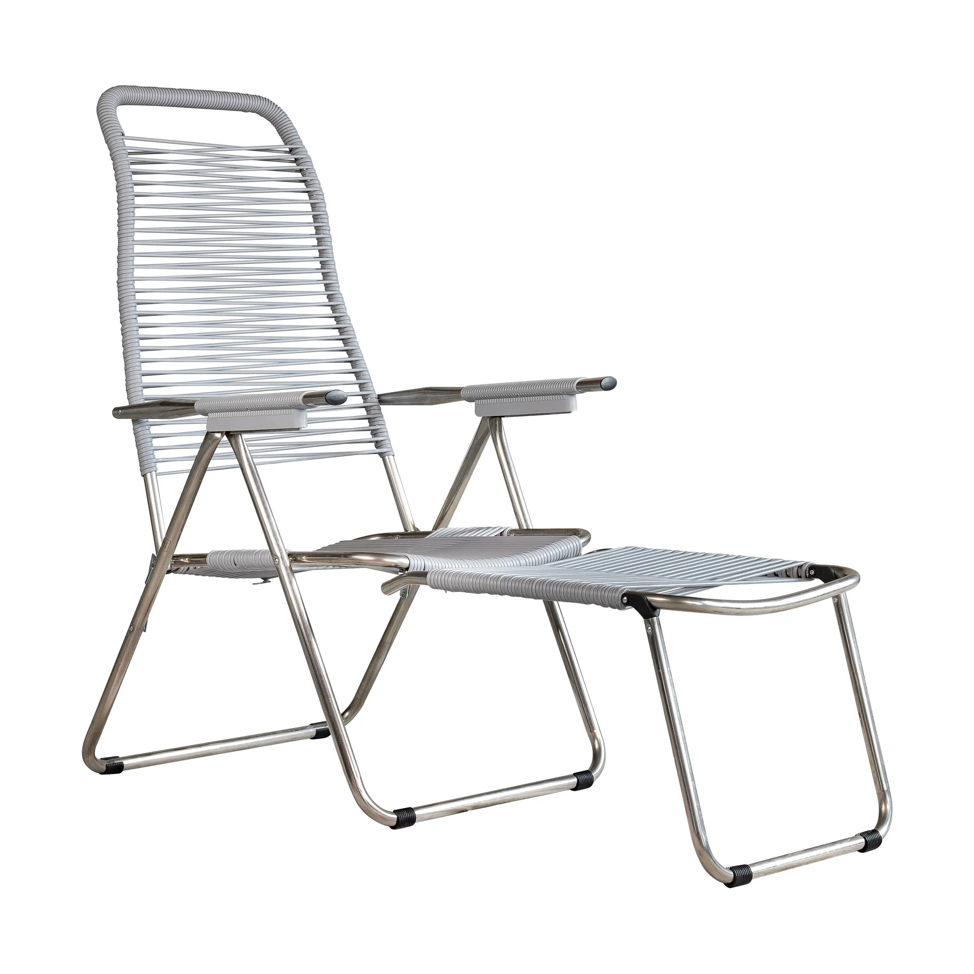 Silla para tomar el sol con reposapiés Spaghetti, Grey Fiam