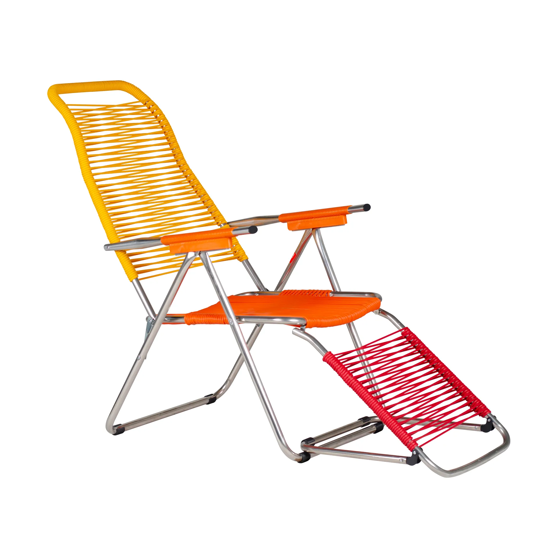 Silla para tomar el sol con reposapiés Spaghetti, Multi, amarillo Fiam