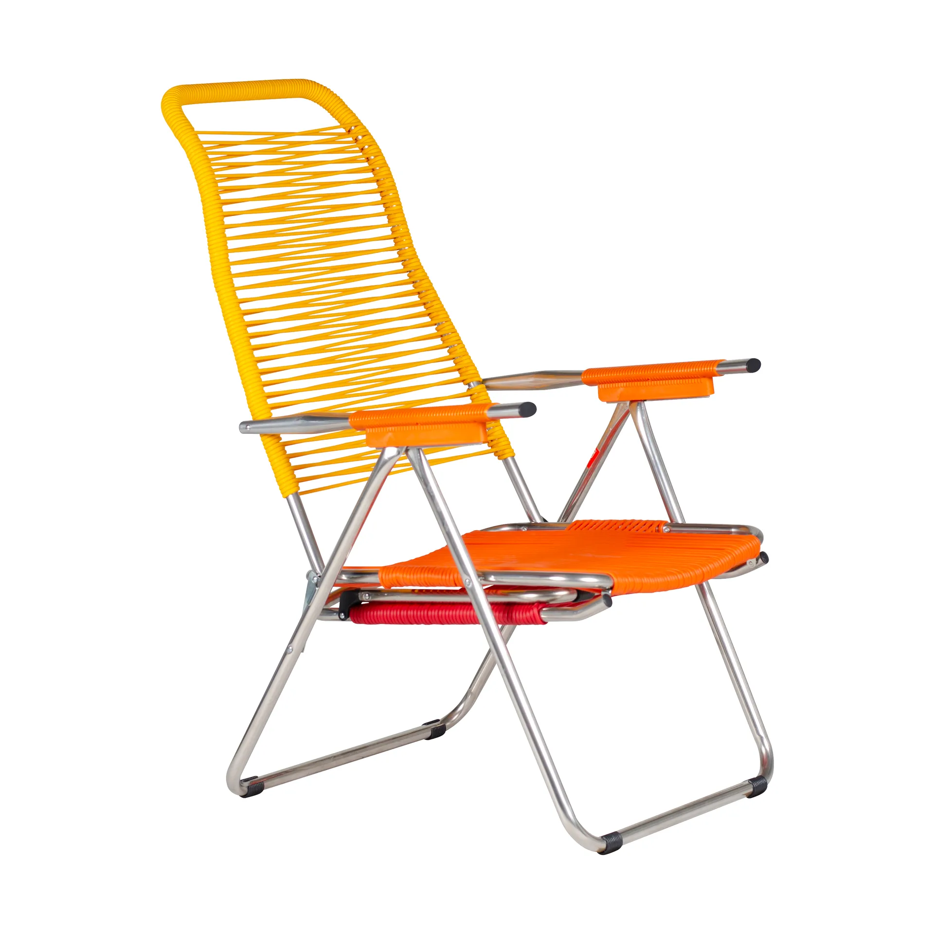 Silla para tomar el sol con reposapiés Spaghetti, Multi, amarillo Fiam