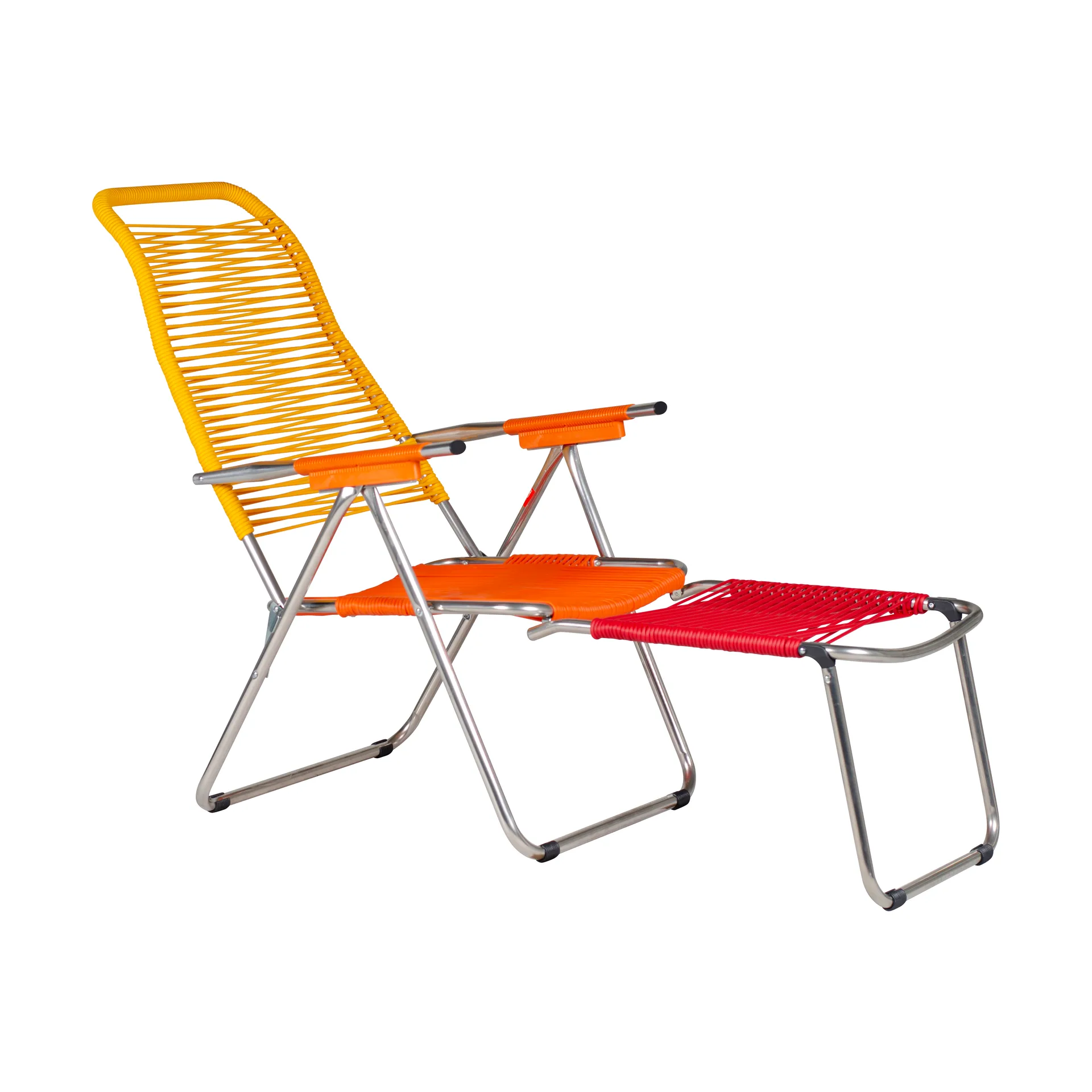 Silla para tomar el sol con reposapiés Spaghetti, Multi, amarillo Fiam