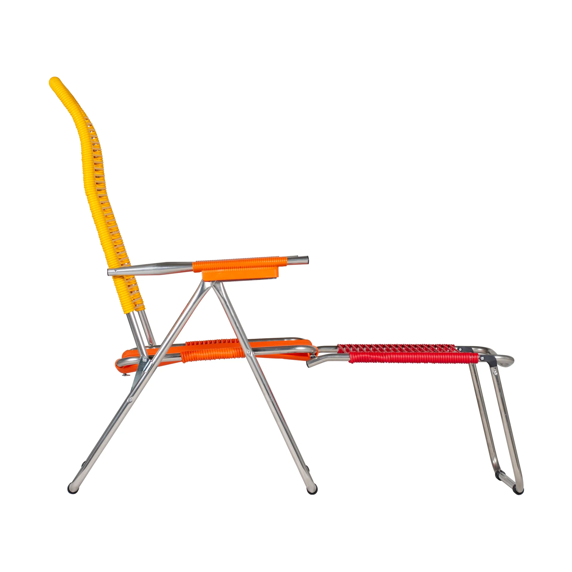 Silla para tomar el sol con reposapiés Spaghetti, Multi, amarillo Fiam
