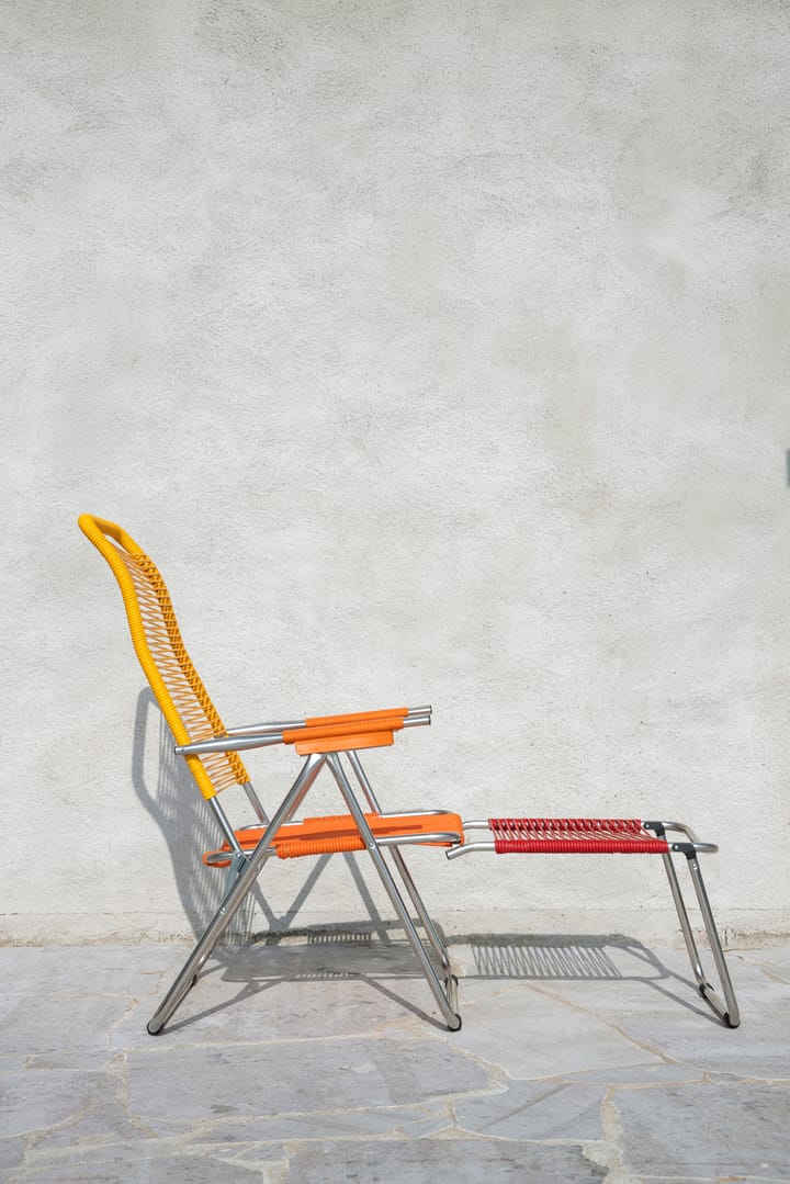 Silla para tomar el sol con reposapiés Spaghetti, Multi, amarillo Fiam