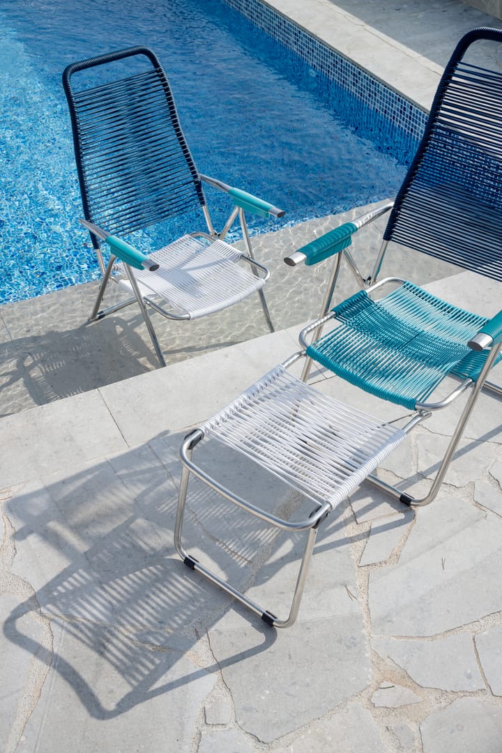 Silla para tomar el sol con reposapiés Spaghetti, Multi, azul Fiam