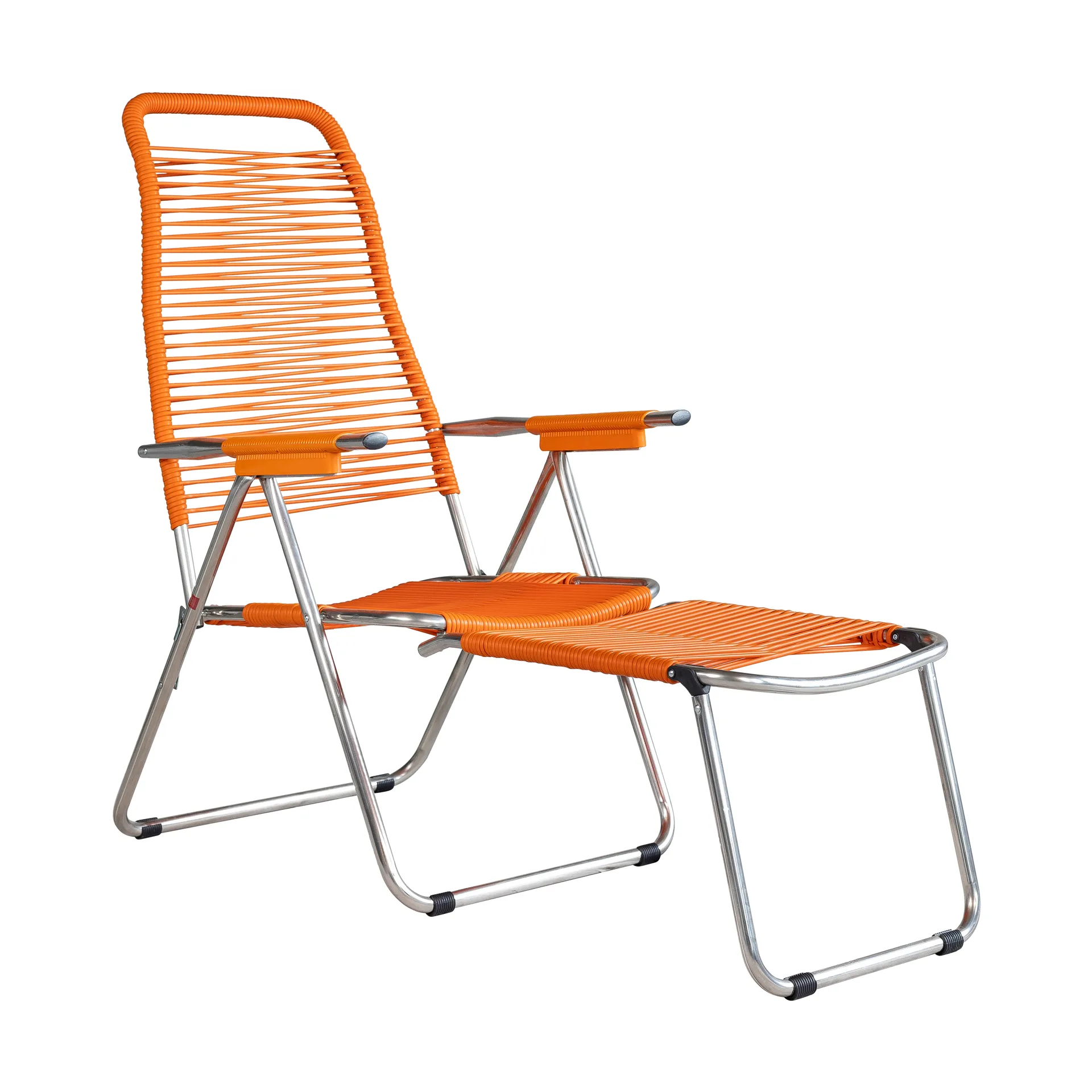 Silla para tomar el sol con reposapiés Spaghetti, Orange Fiam