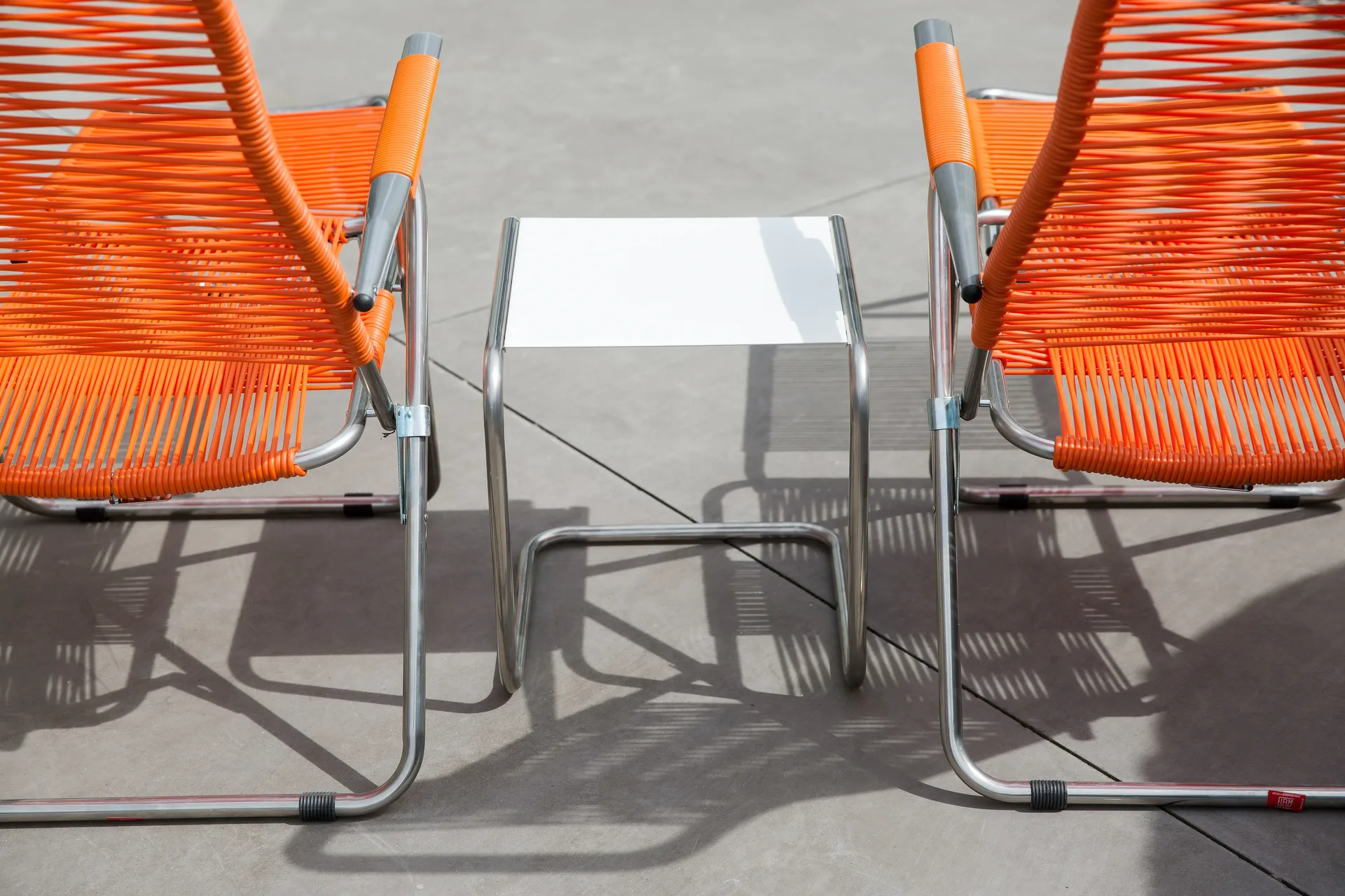 Silla para tomar el sol con reposapiés Spaghetti, Orange Fiam