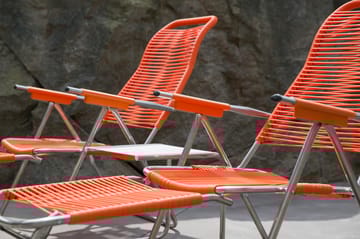 Silla para tomar el sol con reposapiés Spaghetti - Orange - Fiam
