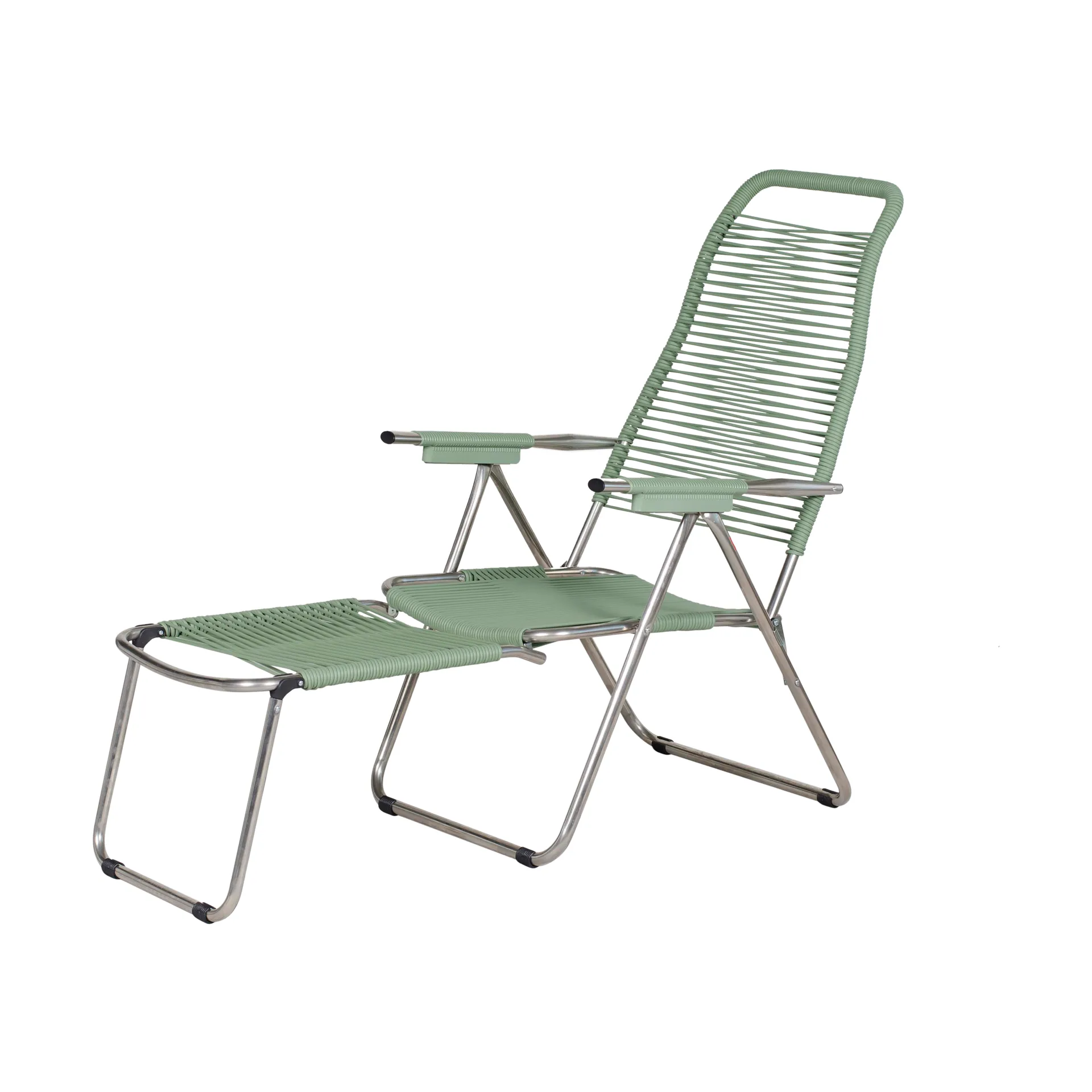 Silla para tomar el sol con reposapiés Spaghetti, Sage green Fiam