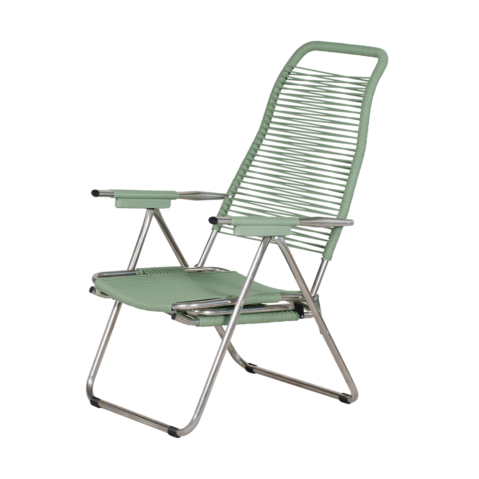 Silla para tomar el sol con reposapiés Spaghetti, Sage green Fiam