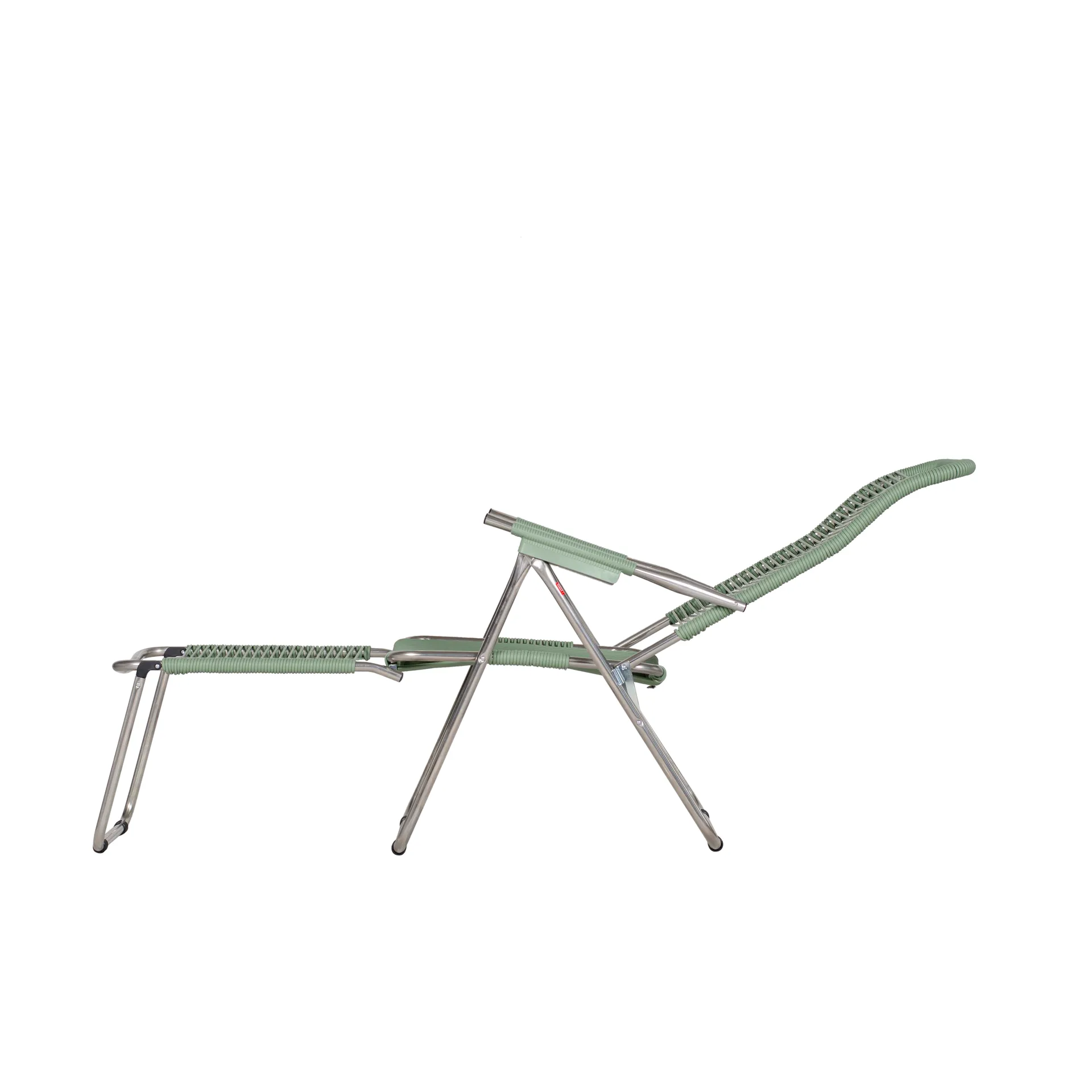 Silla para tomar el sol con reposapiés Spaghetti, Sage green Fiam