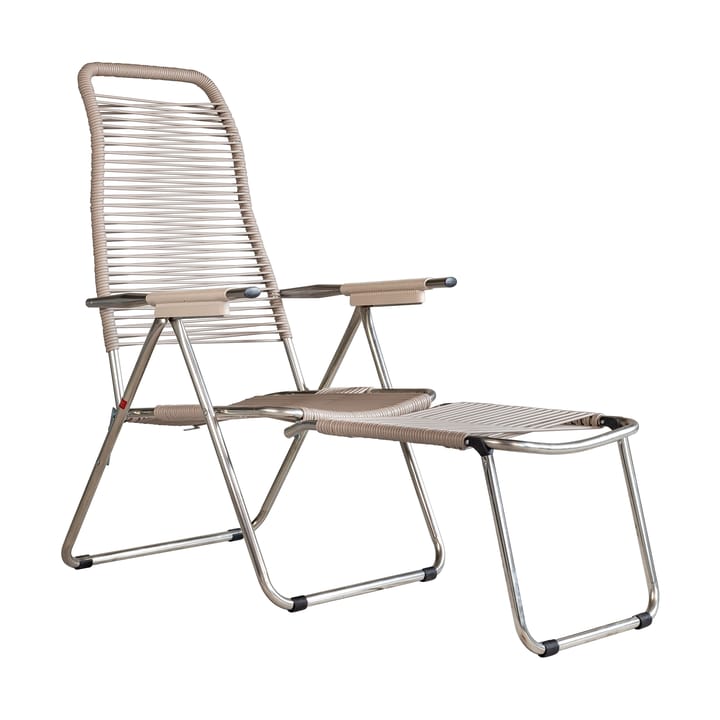 Silla para tomar el sol con reposapiés Spaghetti - Taupe - Fiam