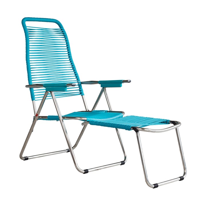 Silla para tomar el sol con reposapiés Spaghetti - Turquesa - Fiam