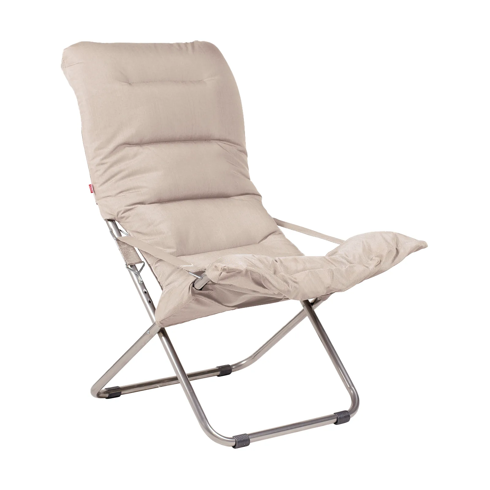Silla para tomar el sol Fiesta Soft, Tela beige, estructura de aluminio Fiam