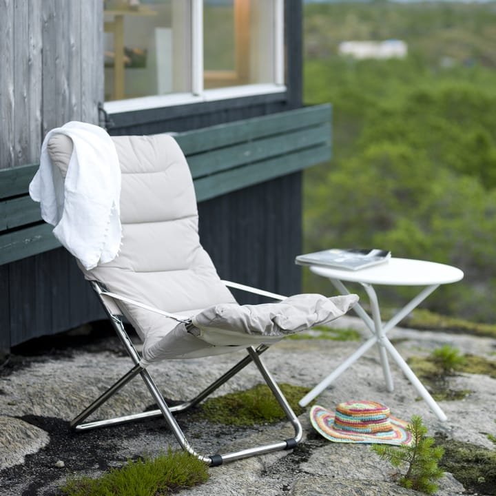 Silla para tomar el sol Fiesta Soft, Tela beige, estructura de aluminio Fiam