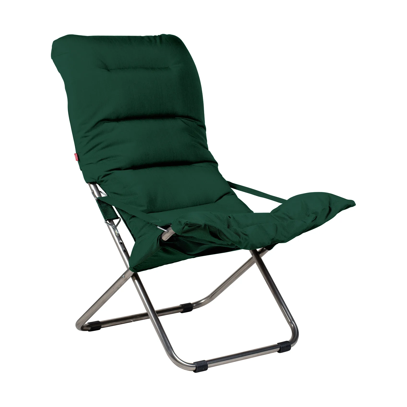 Silla para tomar el sol Fiesta Soft, Tela dark green, estructura de aluminio Fiam