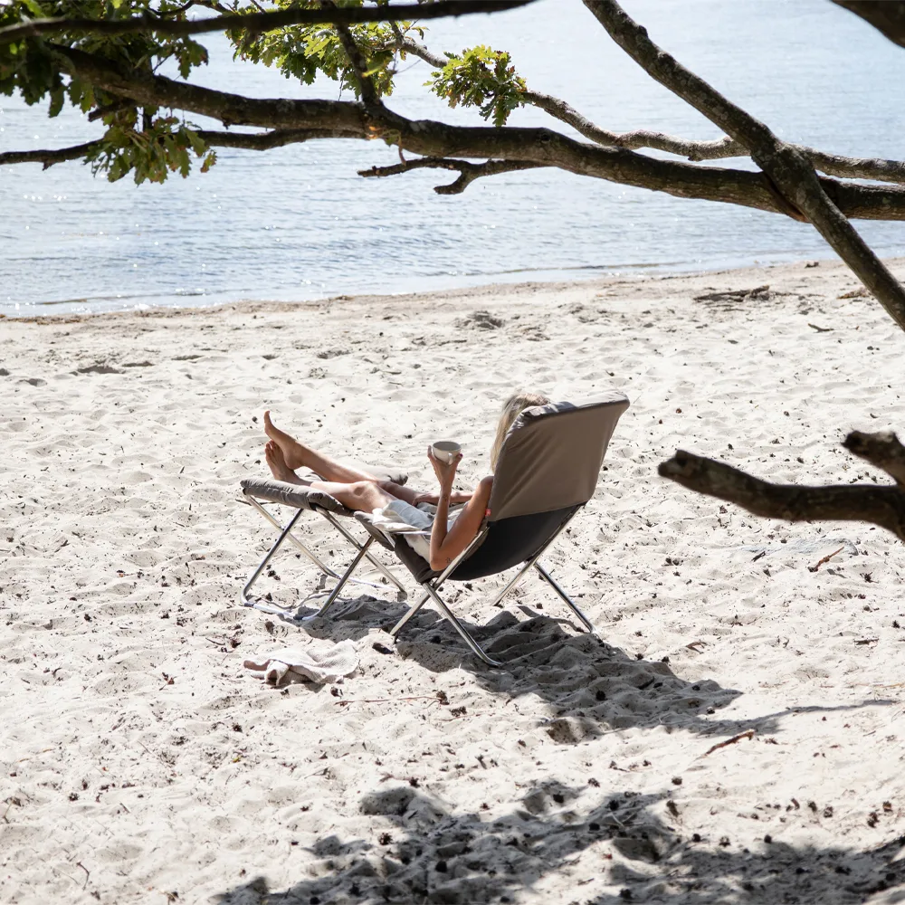 Silla para tomar el sol Fiesta Soft, Tela grey, estructura de aluminio Fiam