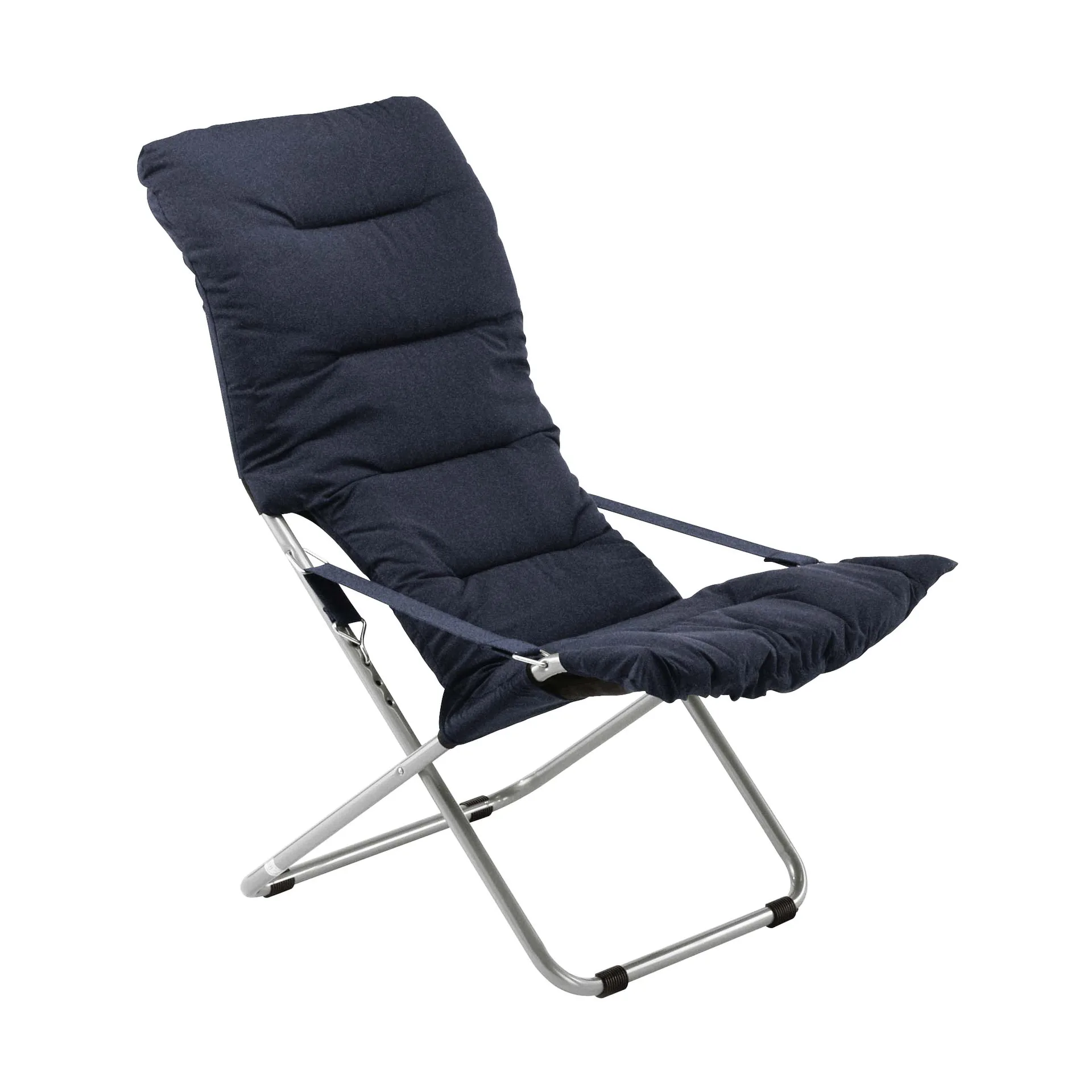 Silla para tomar el sol Fiesta Soft, Tela navy, soporte de aluminio Fiam