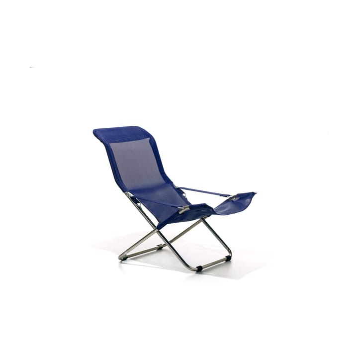 Silla para tomar el sol Fiesta Soft, Tela navy, soporte de aluminio Fiam