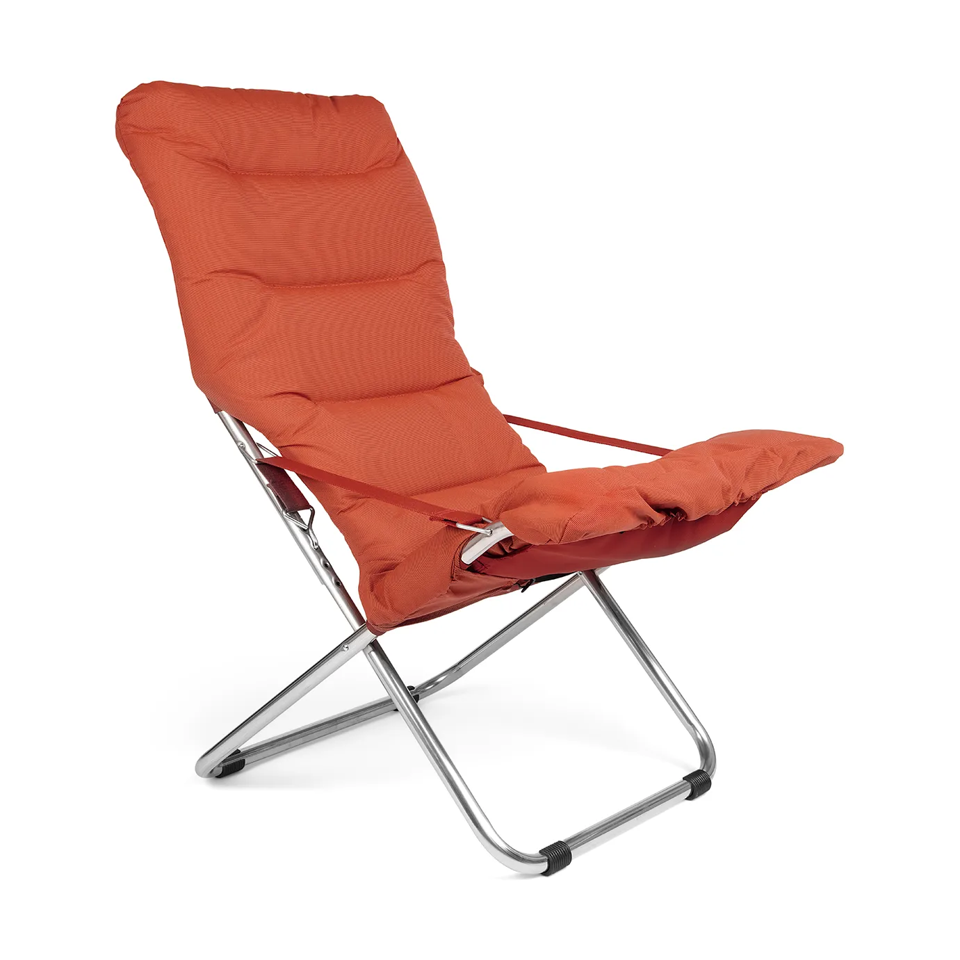 Silla para tomar el sol Fiesta Soft, Tela orange, estructura de aluminio Fiam