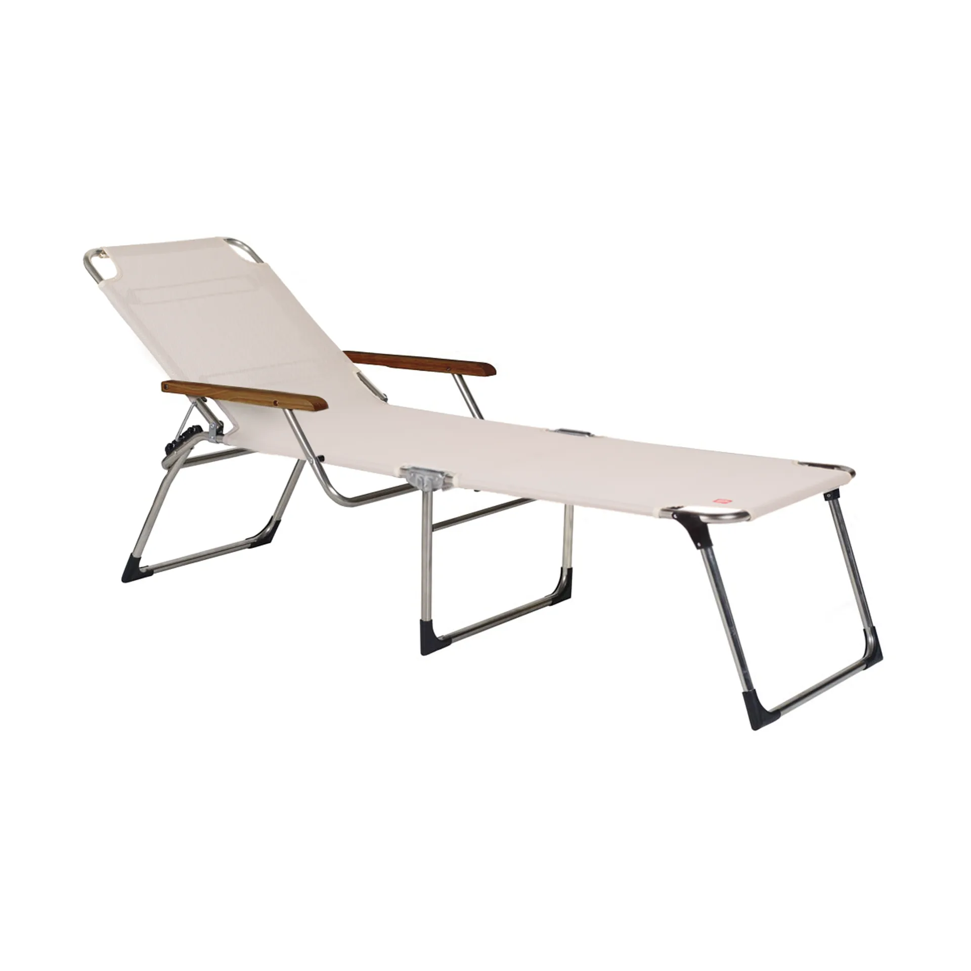 Tumbona alta Amigo con reposabrazos, Blanco-beige Fiam