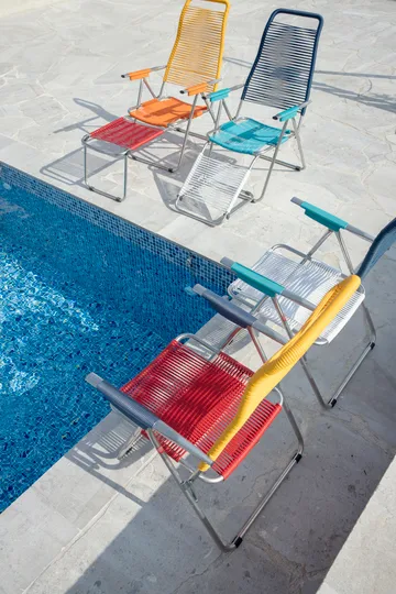 Tumbona Spaghetti con reposapiés - Multi, azul - Fiam