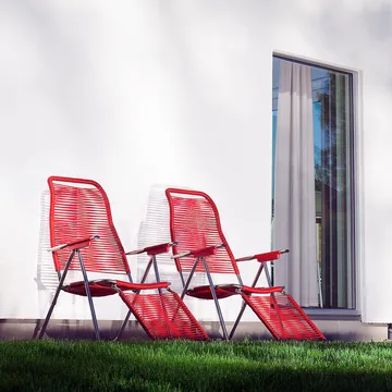 Tumbona Spaghetti con reposapiés - Rojo - Fiam