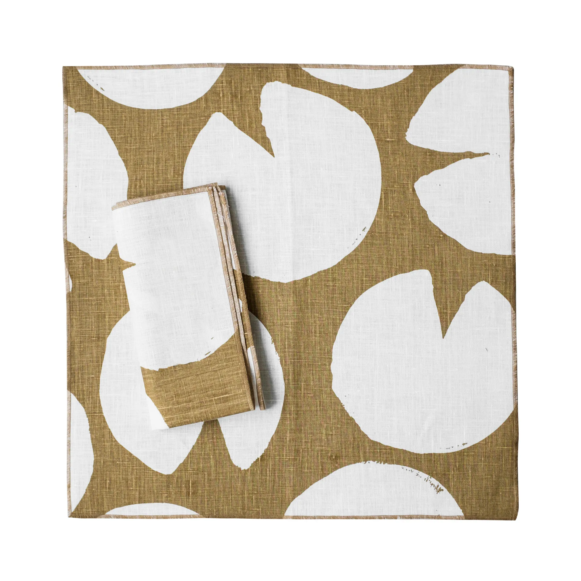 2 Servilletas de lino Water lilies, Mustard (amarillo) Fine Little Day