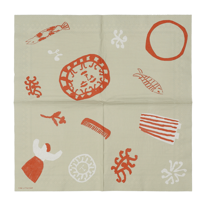 20 Servilletas Figures, Beige-red Fine Little Day