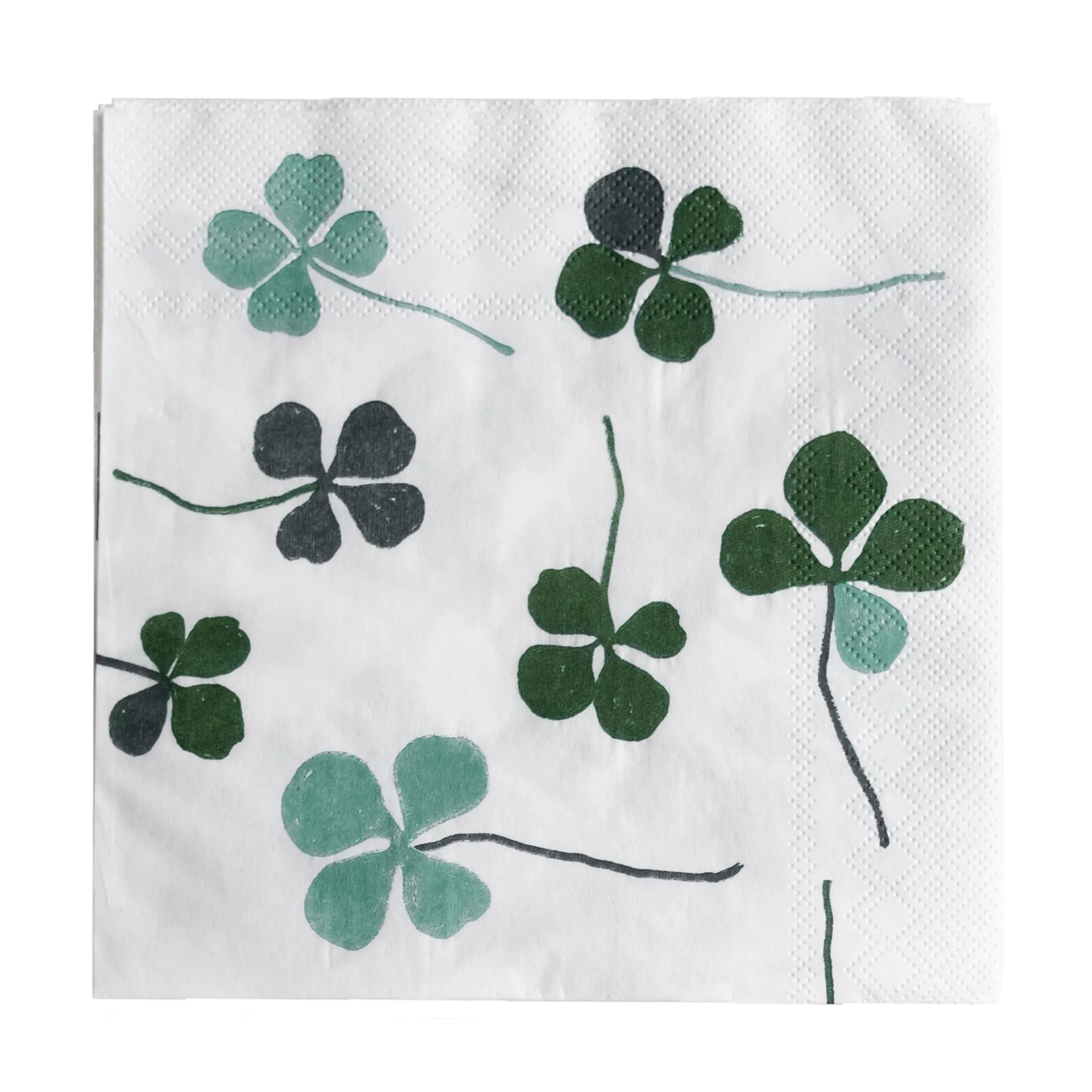 25 Servilletas Clover, blanco-verde Fine Little Day
