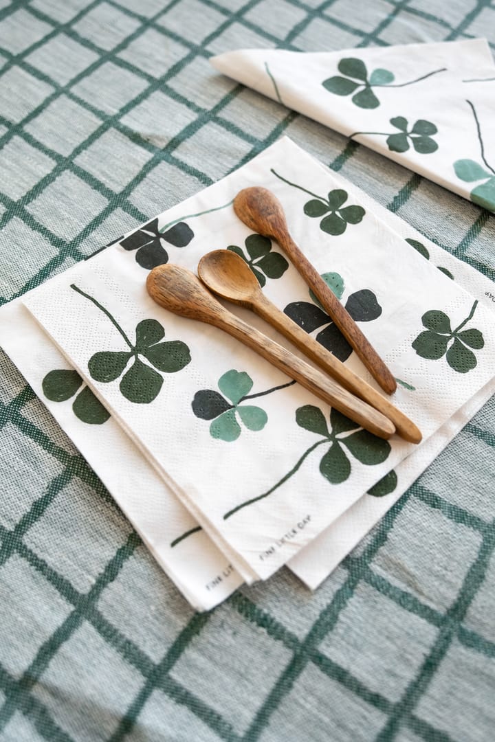 25 Servilletas Clover, blanco-verde Fine Little Day