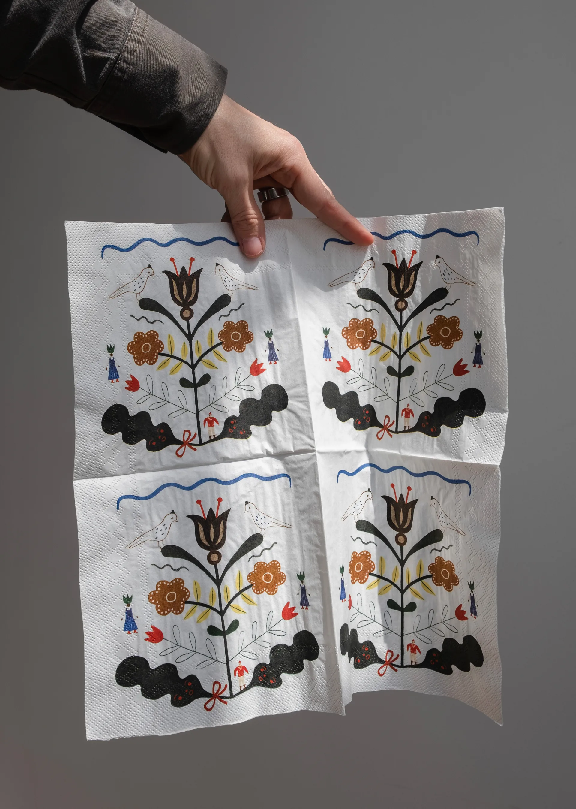 25 Servilletas Kurbits 33x33 cm, Blanco-multi Fine Little Day