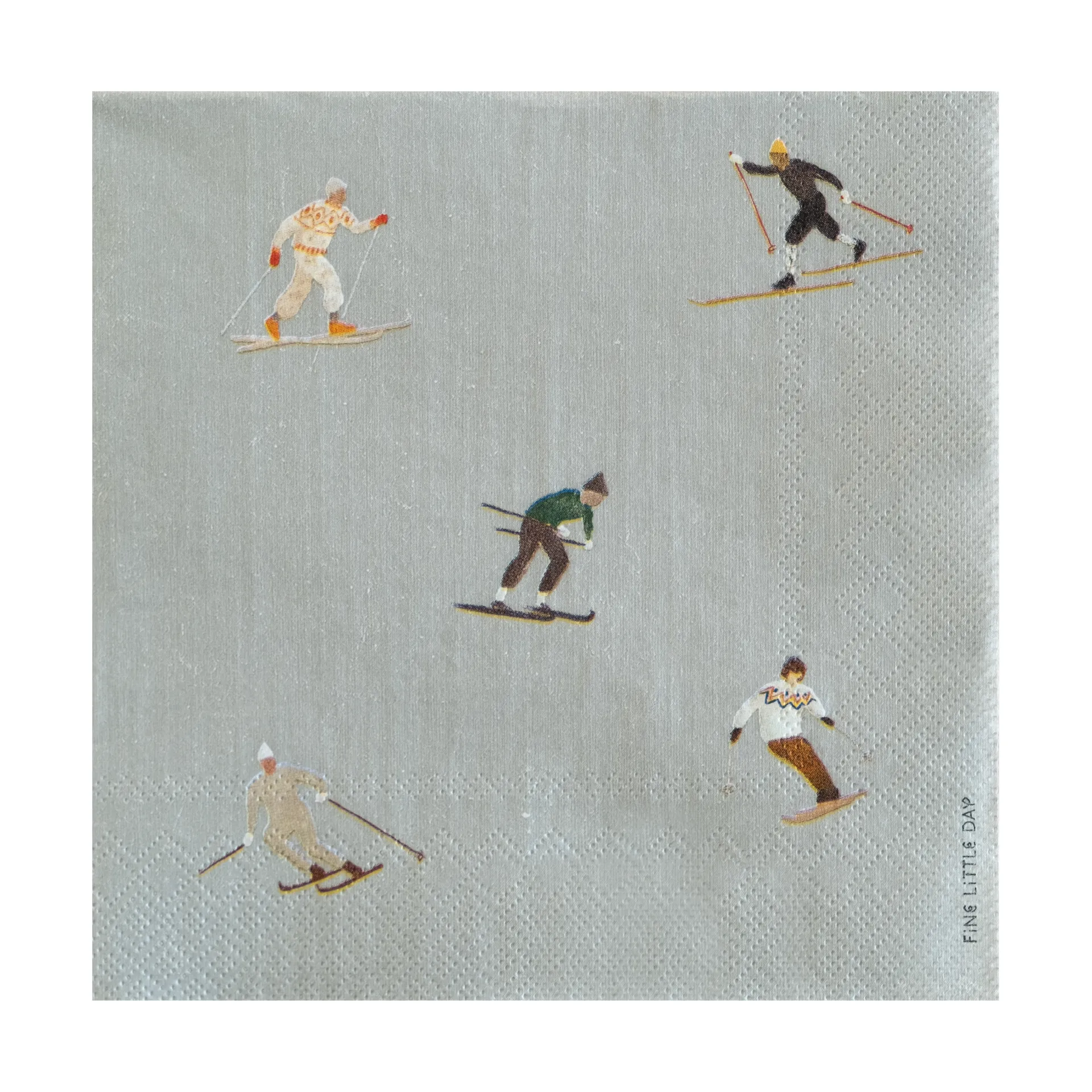 25 Servilletas Skiers, Grey Fine Little Day