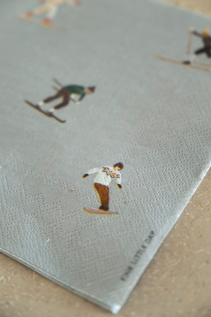 25 Servilletas Skiers, Grey Fine Little Day