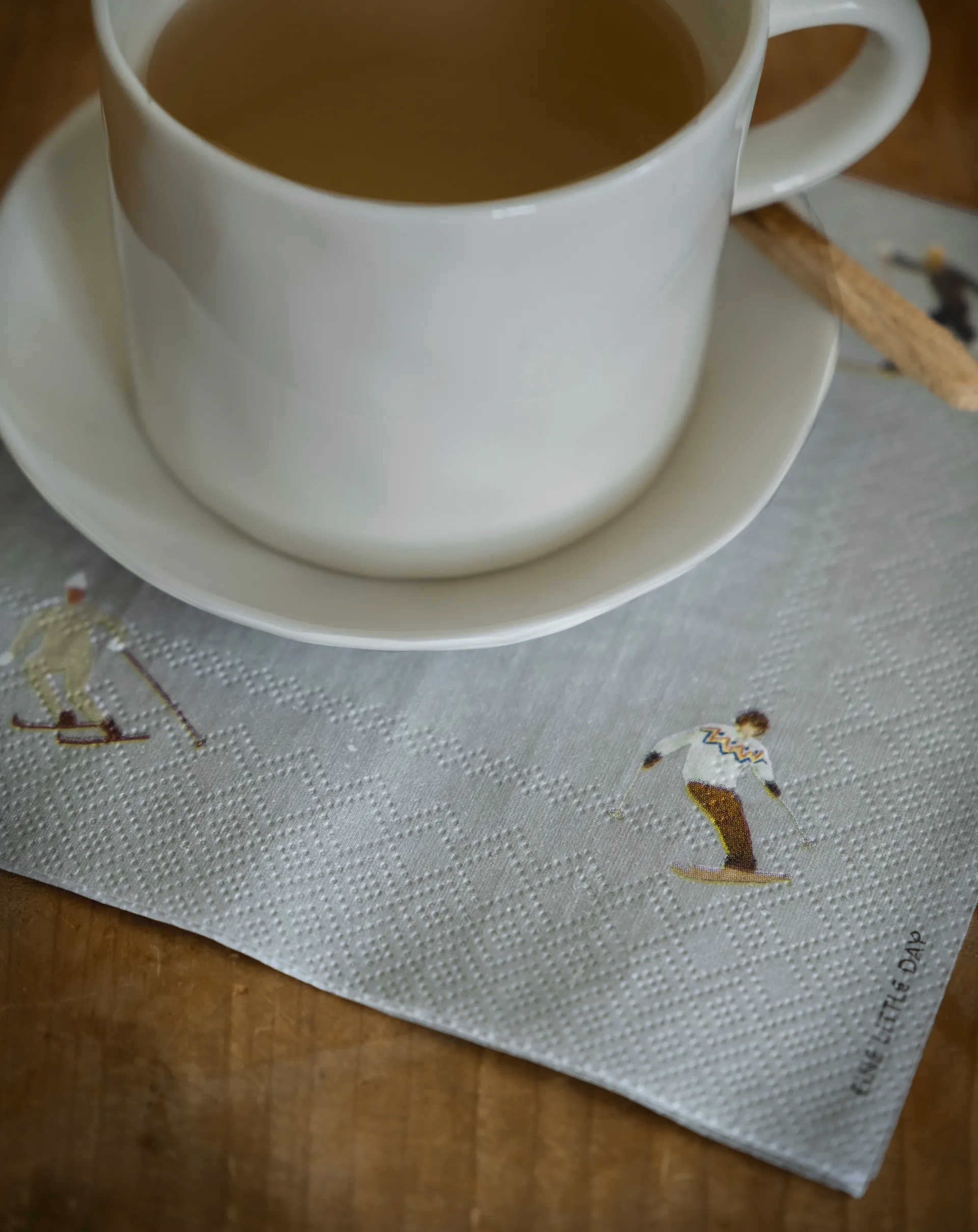 25 Servilletas Skiers, Grey Fine Little Day
