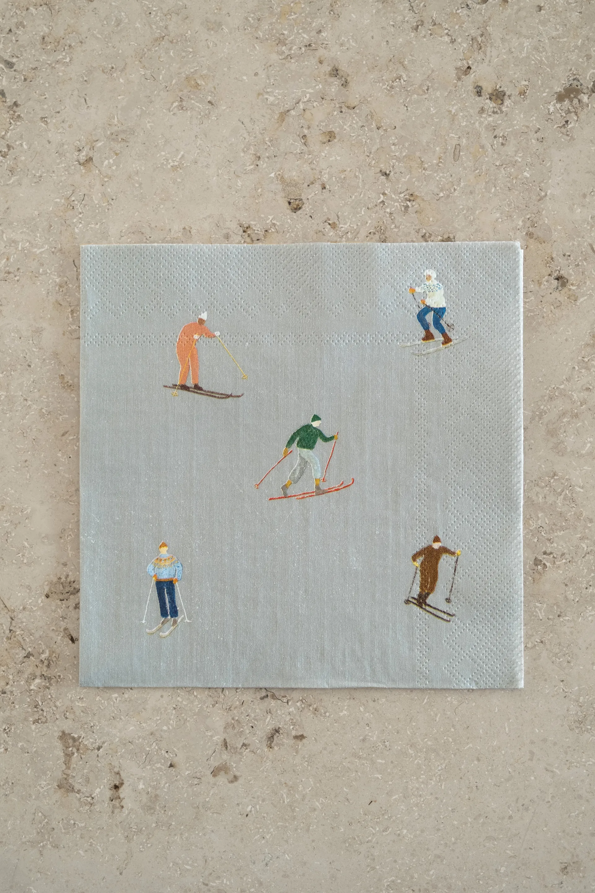 25 Servilletas Skiers, Grey Fine Little Day