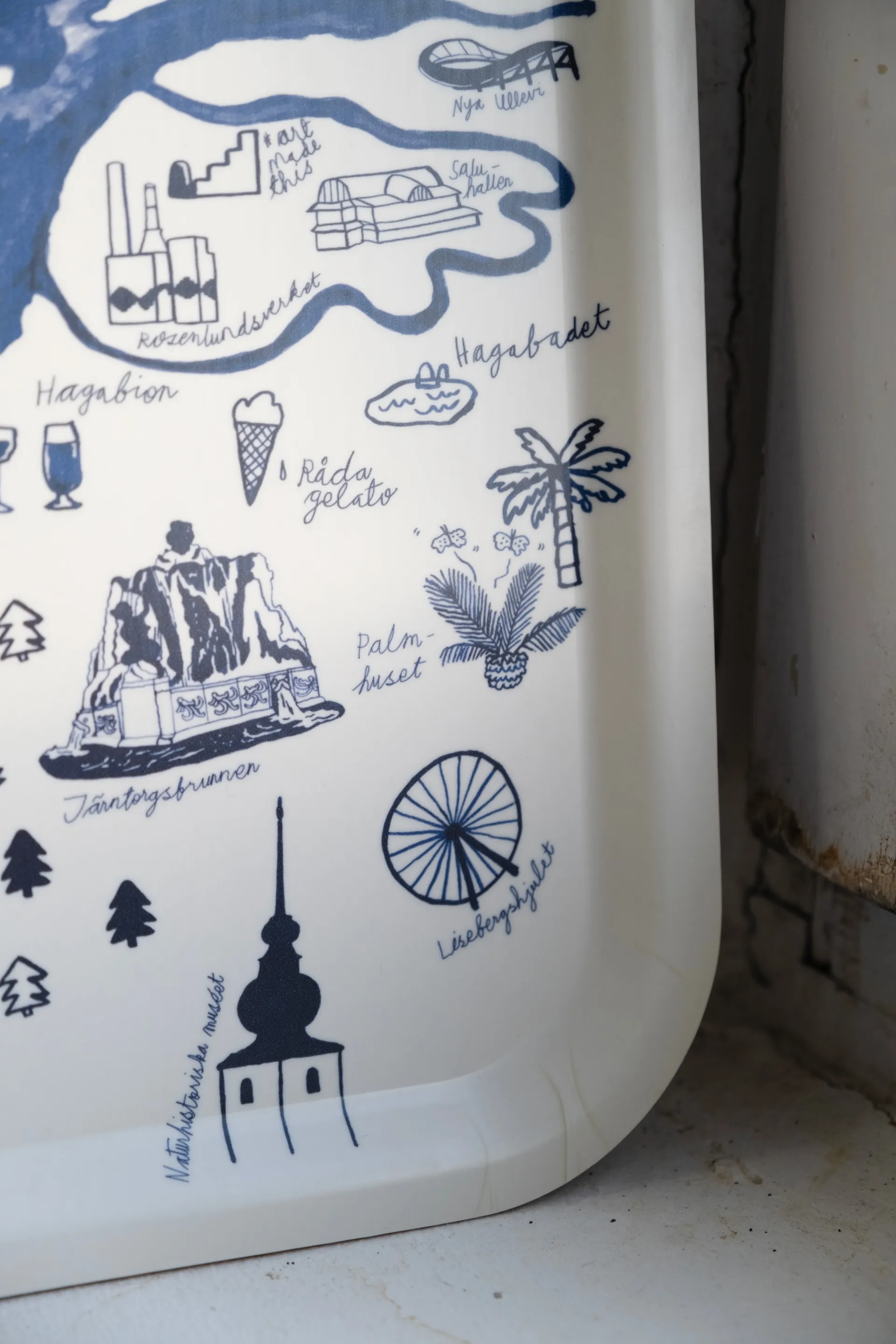 Bandeja Gothenburg 32x32 cm, White-Blue Fine Little Day