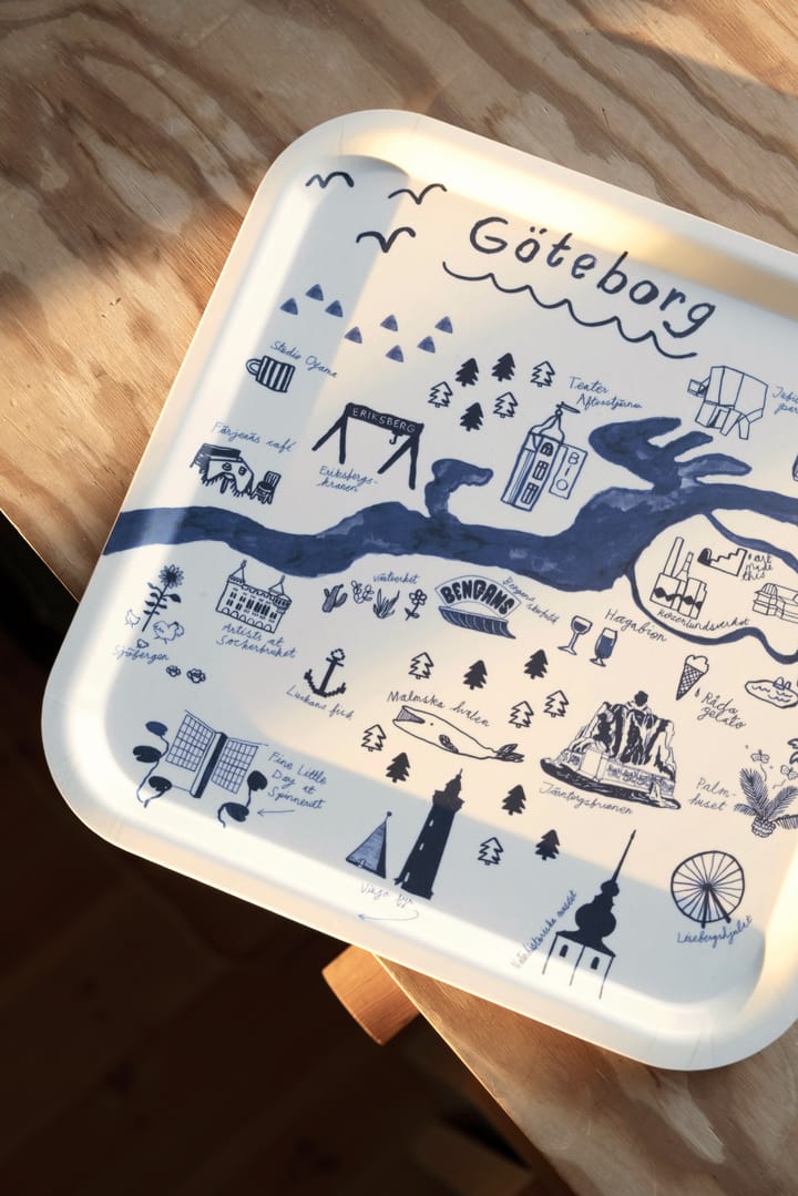 Bandeja Gothenburg 32x32 cm, White-Blue Fine Little Day