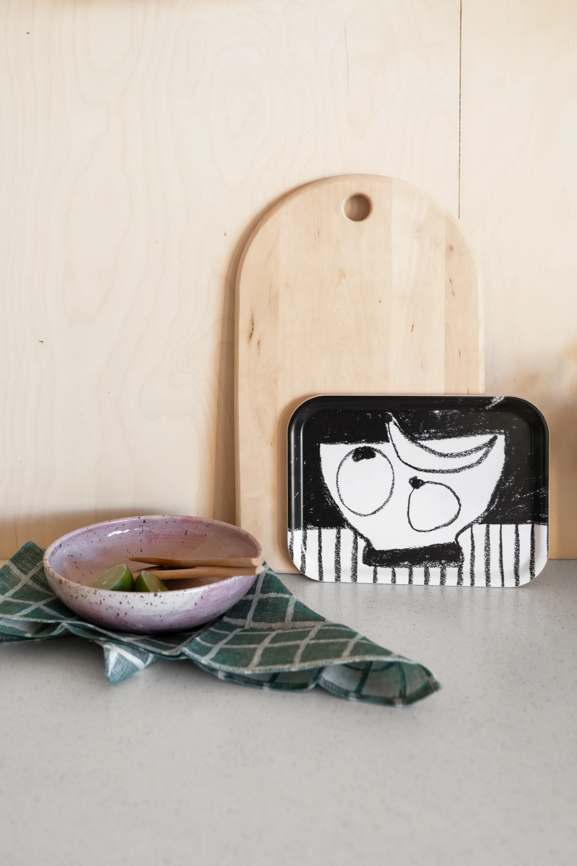 Bandeja Stilleben 20x27 cm, negro-blanco Fine Little Day