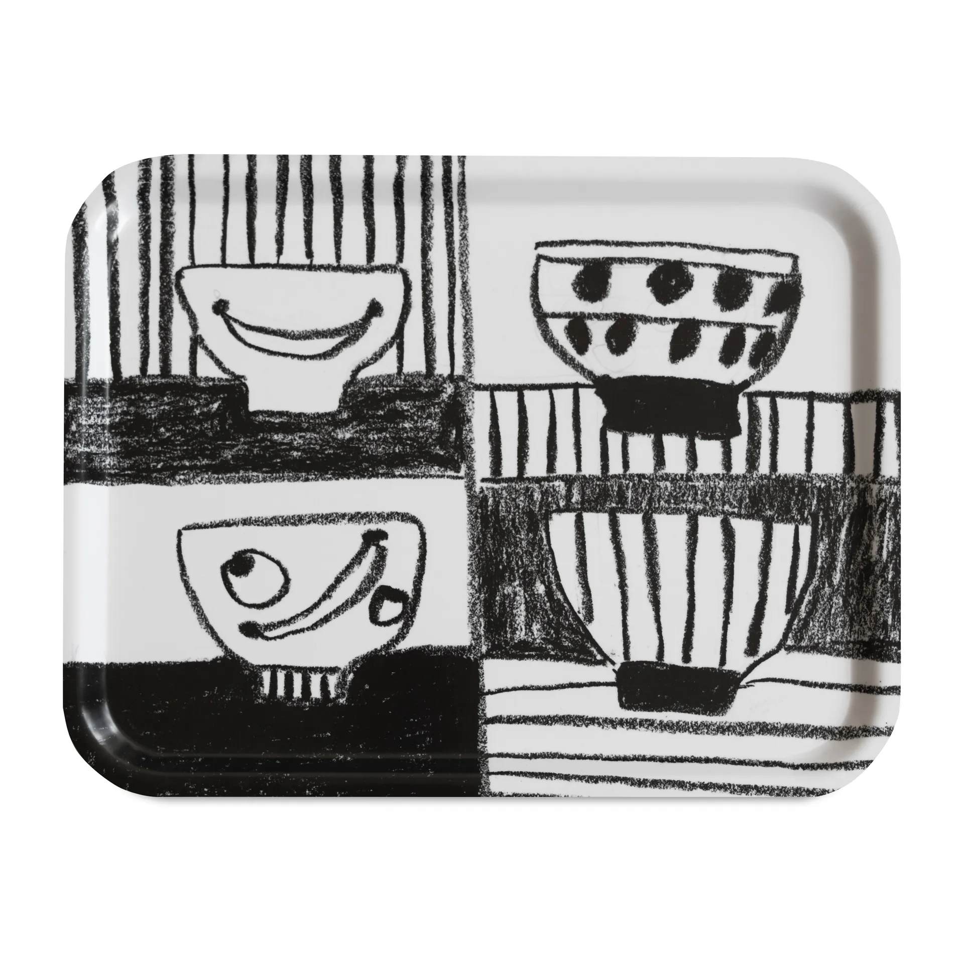 Bandeja Stilleben Bandeja 33x43 cm, negro-blanco Fine Little Day