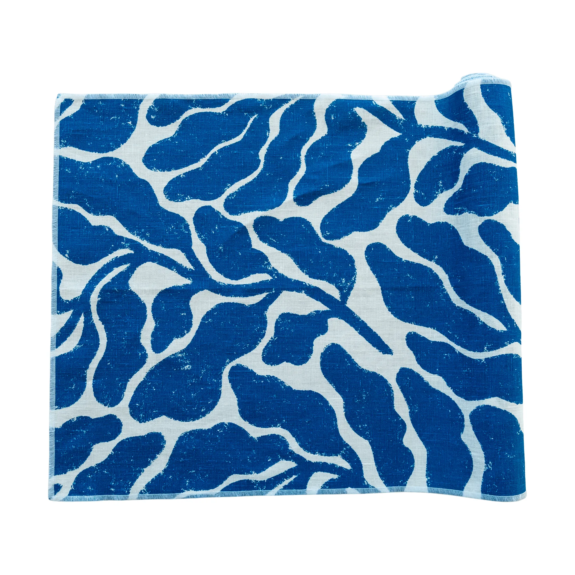 Camino de mesa Leaves, Blanco-azul, 47x180 cm Fine Little Day