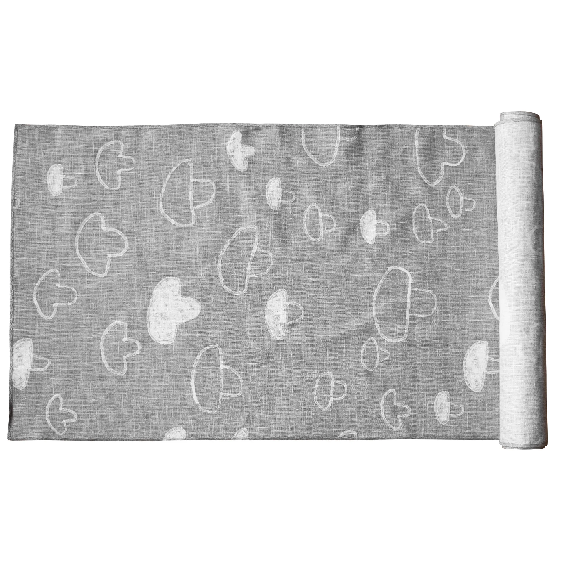 Camino de mesa Mushroom lino, gris Fine Little Day