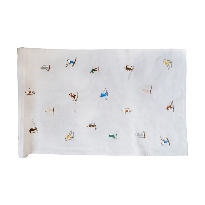 Camino de mesa Skiers - Natural, 45x150 cm - Fine Little Day