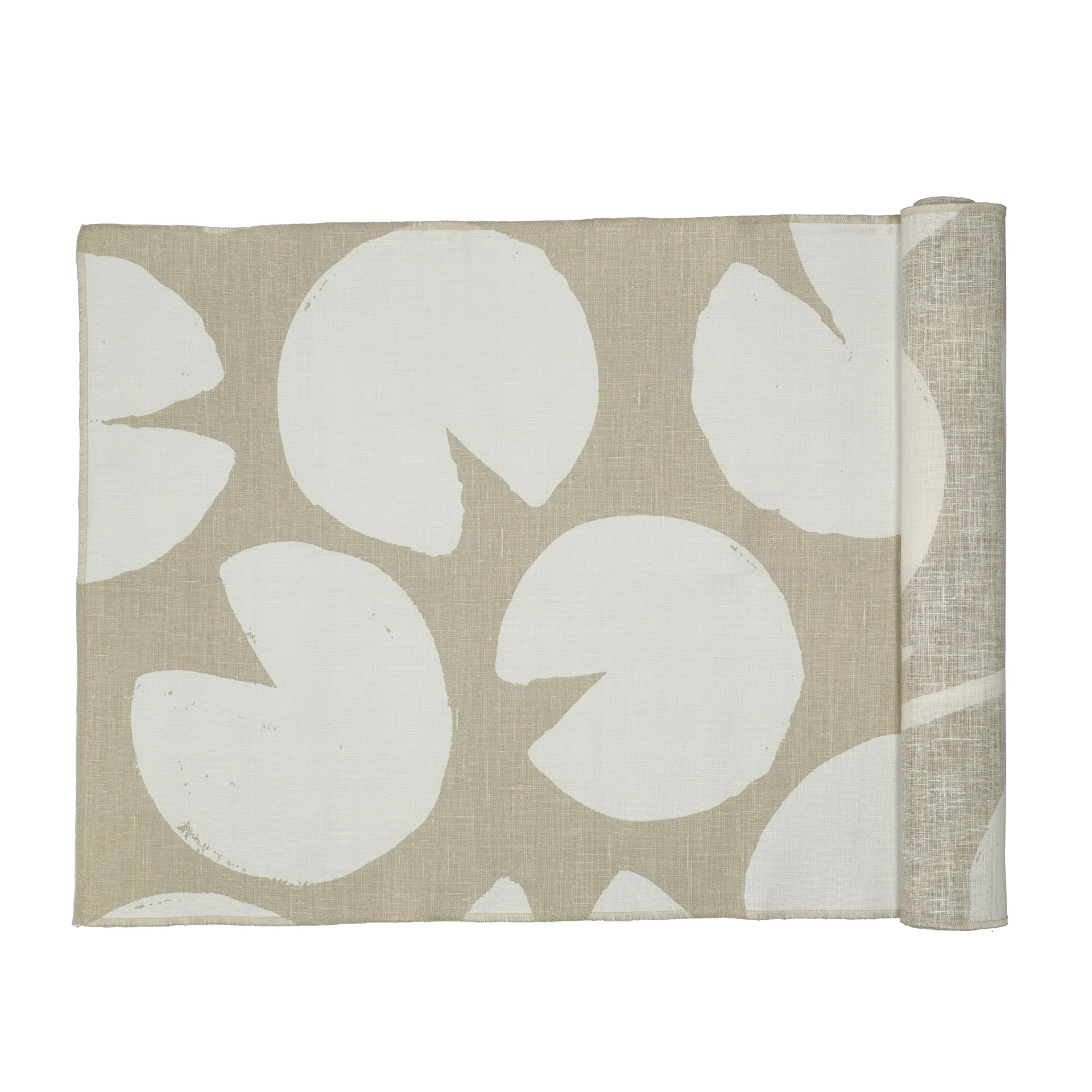 Camino de mesa Water lilies 45x150 cm, arena-blanco Fine Little Day