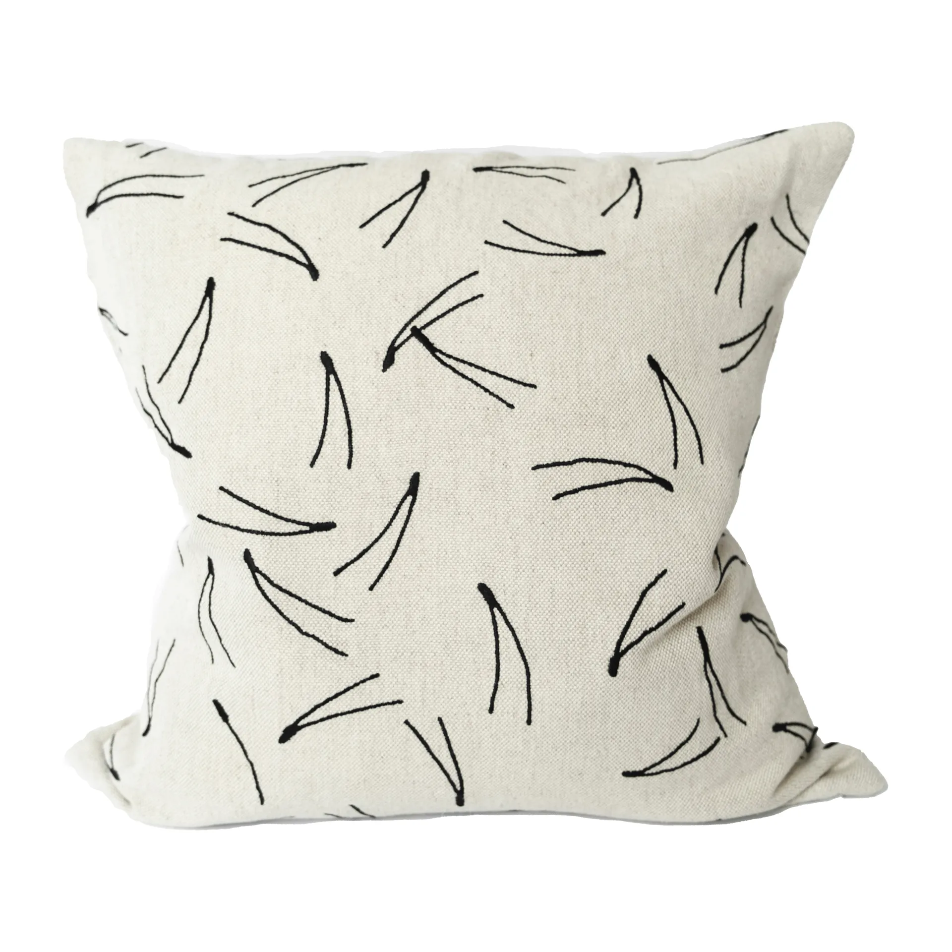 Funda de cojín Barr bordada 48x48 cm, Natur-negro Fine Little Day