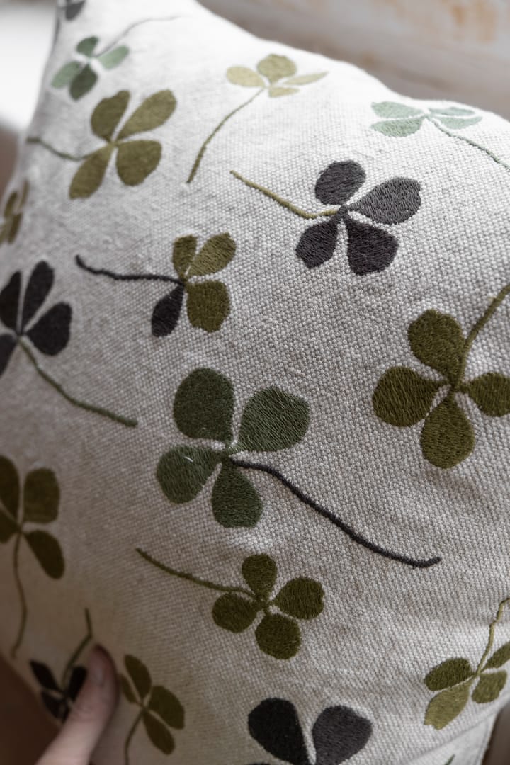 Funda de cojín Clover 48x48 cm, verde-natural Fine Little Day