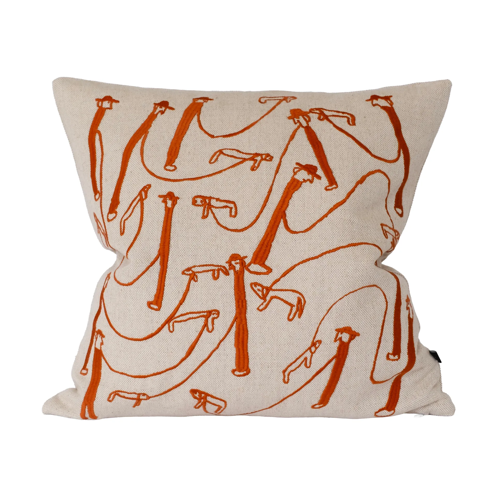 Funda de cojín Dog walk 48x48 cm, Natur-orange Fine Little Day