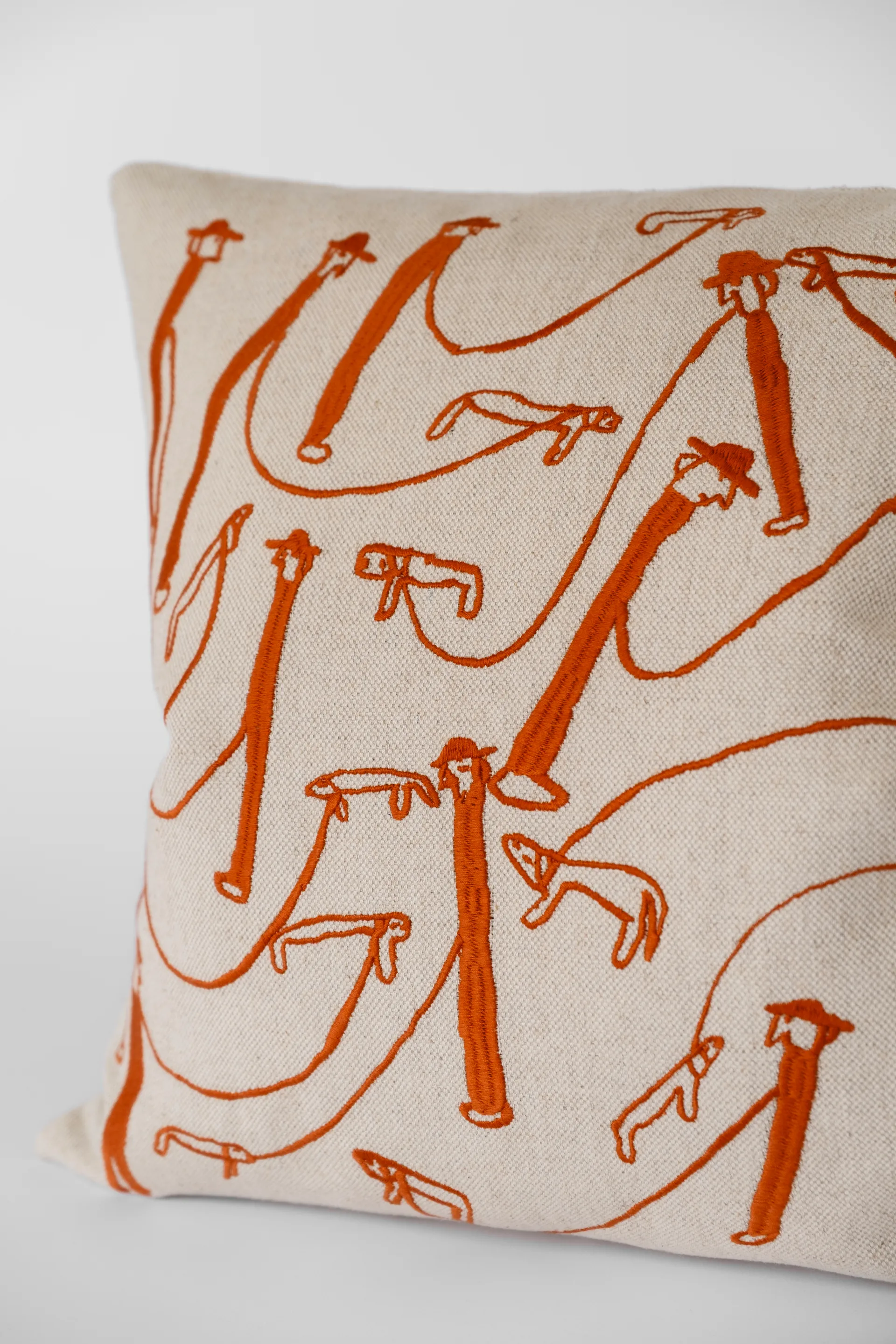 Funda de cojín Dog walk 48x48 cm, Natur-orange Fine Little Day