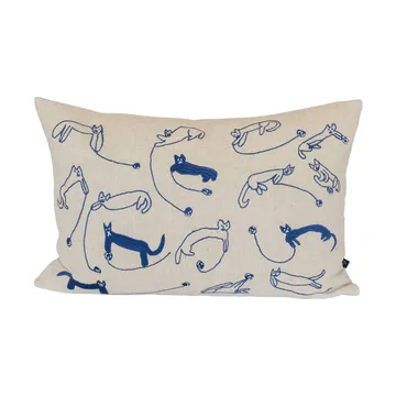 Funda de cojín Garnkatter - Natural-azul, 35x58 cm - Fine Little Day