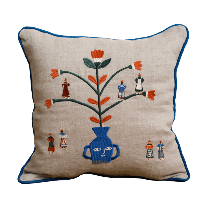 Funda de cojín Högtid 38x38 cm, Natural-azul Fine Little Day