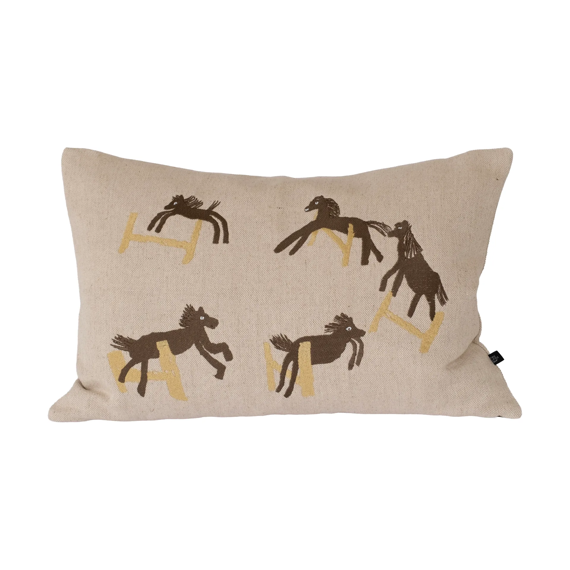 Funda de cojín Jumping horse 38x58 cm, Natur Fine Little Day